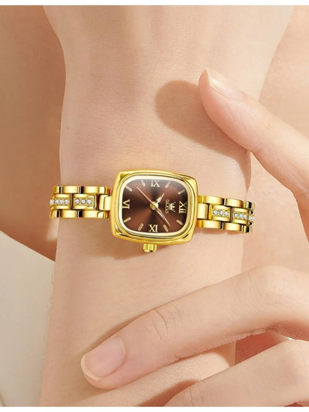 Women's Brown Set Shinning Elegant Luxury Necklaces & Bracelets Wrist Watches